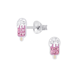 Silver Ice cream Stud Earrings - 7562