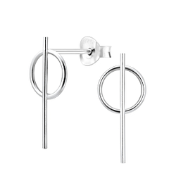 Silver Geometric Stud Earrings - 7574 Silver Geometric Stud Earrings - 7574