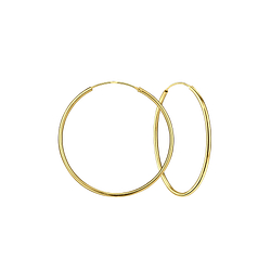 40mm Silver Hoop Earrings - 7480