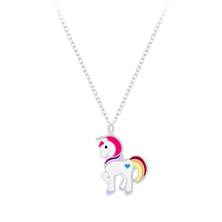 Silver Unicorn Necklace - 7559