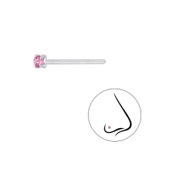 1.5mm Round Cubic Zirconia Silver Nose Stud - 3300