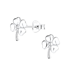 Silver Clover Stud Earrings - 7787