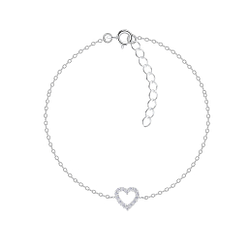 Silver Heart Bracelet - 7784