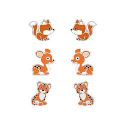 Silver Animal Stud Earrings Set - 7682