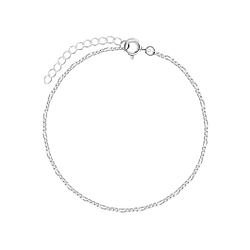 18cm Silver Figaro Bracelet - 7753