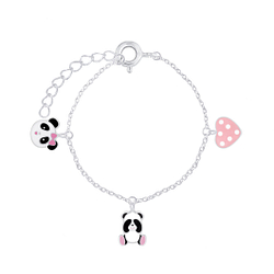 Silver Panda Lovers Bracelet - 7929