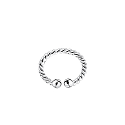 Silver Twisted Ear Cuff - 7913