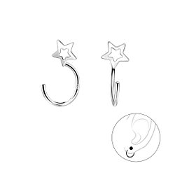 Silver Star Ear Huggers - 7848