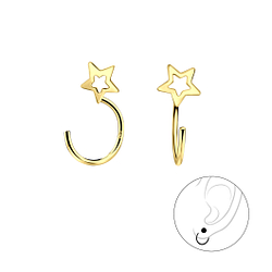 Silver Star Ear Huggers - 7849