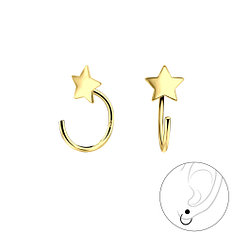 Silver Star Ear Huggers - 7853