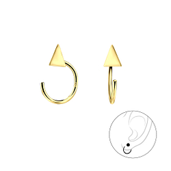 Silver Triangle Ear Huggers - 7855