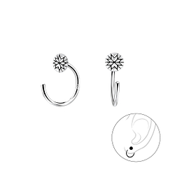 Silver Round Ear Huggers - 7871