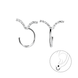 Silver V Ear Huggers - 7877 Silver V Ear Huggers - 7877