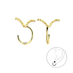 Silver V Ear Huggers - 7878