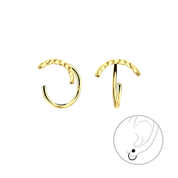 Silver Curved Ear Huggers - 7884