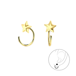 Silver Star Ear Huggers - 7864
