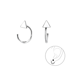 Silver Triangle Ear Huggers - 7865