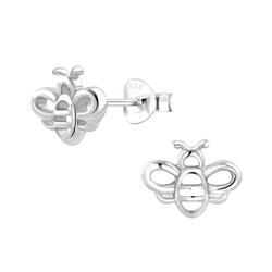 Silver Bee Stud Earrings - 6423