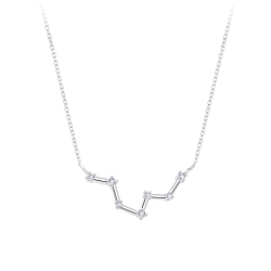 Silver Pisces Constellation Necklace - 7949