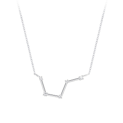 Silver Aries Constellation Necklace - 7955