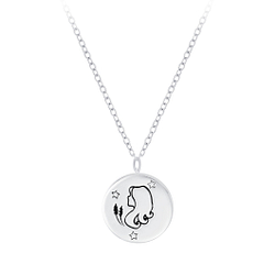 Silver Virgo Zodiac Sign Necklace - Wholesale - 7819