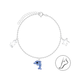 Silver Sea Life Anklet - 8115