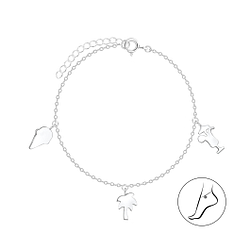 Silver Tropical Anklet - 8107