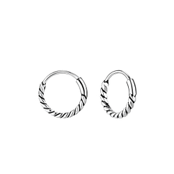 10mm Silver Bali Hoops - 8233