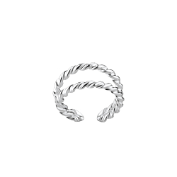 Silver Double Line Ear Cuff - 8199