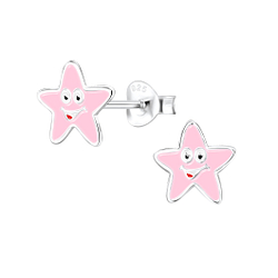 Silver Star Stud Earrings - 8000
