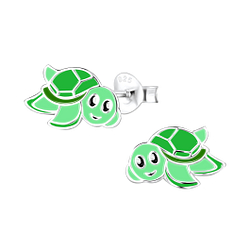 Silver Turtle Stud Earrings - 8008 Silver Turtle Stud Earrings - 8008