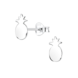Silver Pineapple Stud Earrings - 8090