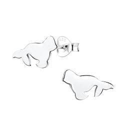 Silver Seal Stud Earrings - 8091