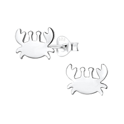 Silver Crab Stud Earrings - 8093
