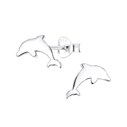 Silver Dolphin Stud Earrings - 8100 Silver Dolphin Stud Earrings - 8100