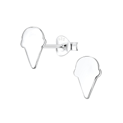 Silver Ice Cream Stud Earrings - 8102