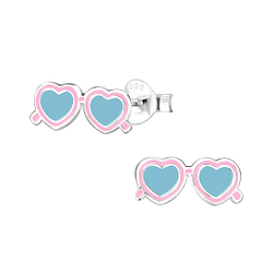 Silver Sunglasses Stud Earrings - 8016