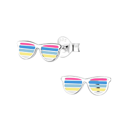 Silver Sunglasses Stud Earrings - 8019