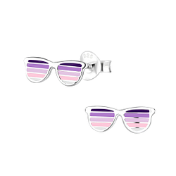 Silver Sunglasses Stud Earrings - 8018