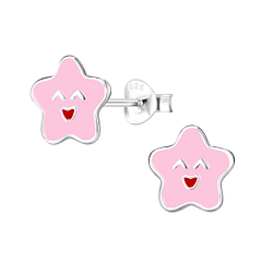 Silver Star Stud Earrings - 8073