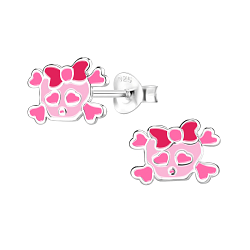 Silver Skull Stud Earrings - 8248 Silver Skull Stud Earrings - 8248
