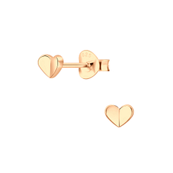 Silver Heart Stud Earrings - 5800