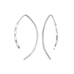 Silver Patterned Thread Through Earrings - 8193
