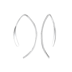 Silver Patterned Thread Through Earrings - 8194