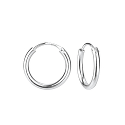 16mm Silver Thick Hoop Earrings - 4478