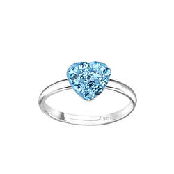 Silver Heart Adjustable Ring - 7971