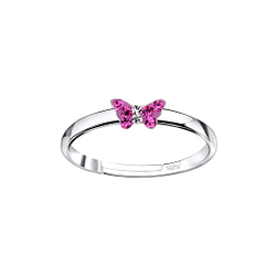 Silver Butterfly Adjustable Ring - 8816