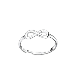 Silver Infinity Adjustable Toe Ring - 8215