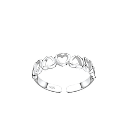 Silver Heart Toe Ring - 5669