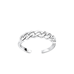 Silver Patterned Toe Ring - 8122